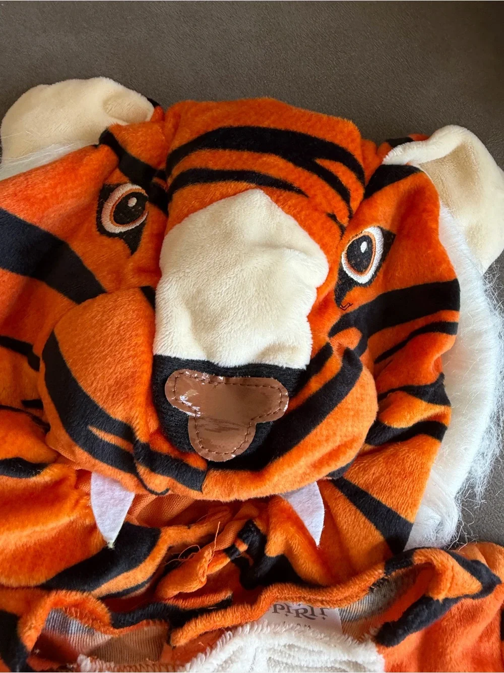 Spirit Orange, Black and Cream Plush Tiger Baby Costume 6-12 month